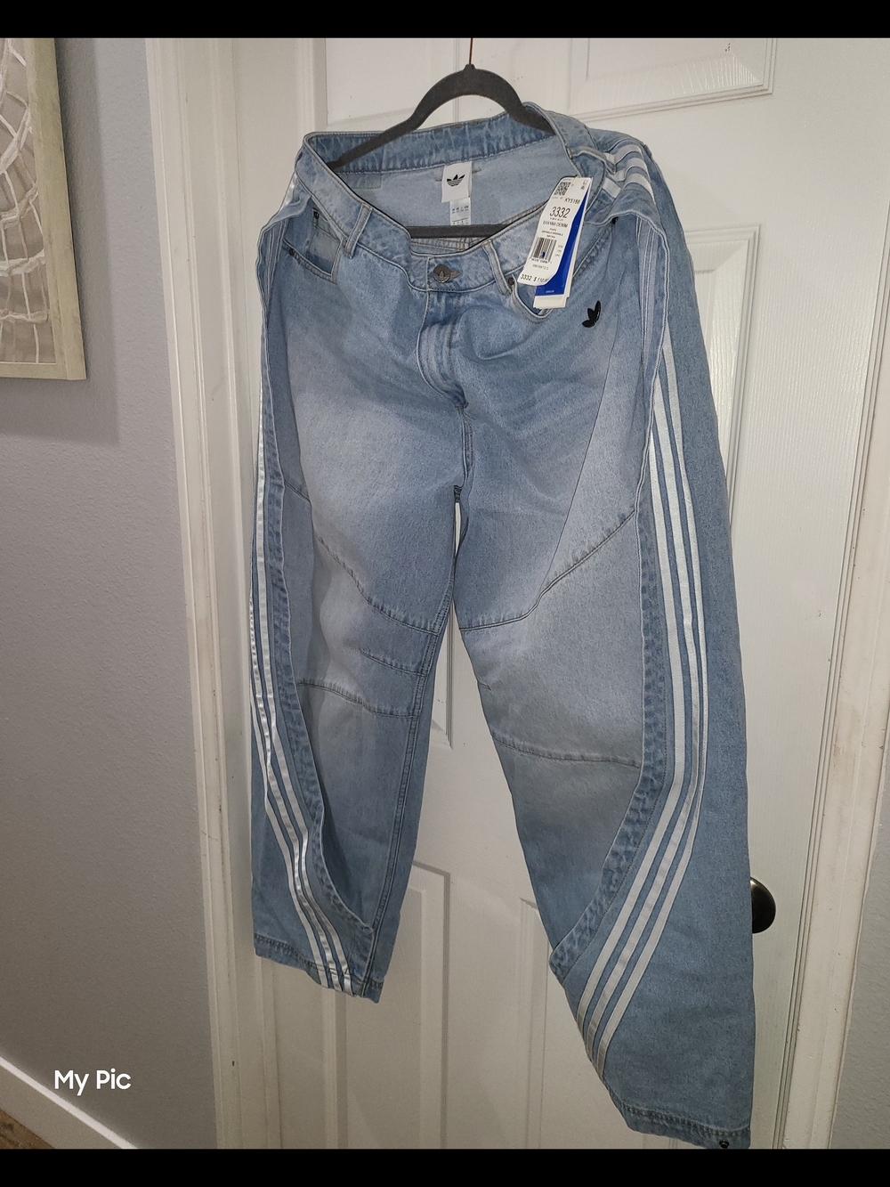 Adidas Banana Denim Jeans In Light Denim - Picture 5 of 5